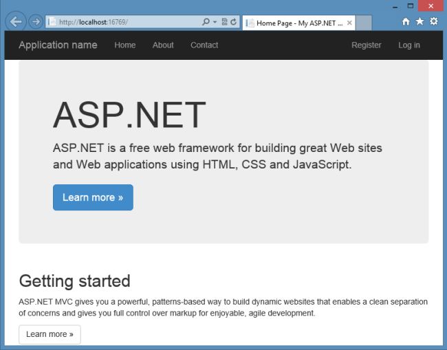 Mvc Application Home Page